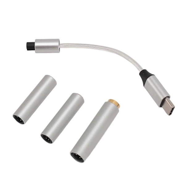 USB C till AUX Hörlursuttag Adapter Stödjer 32bitar 384kHz PCM USB Typ C till 2.5mm 3.5mm 4.4mm Hörlursuttag Adapter
