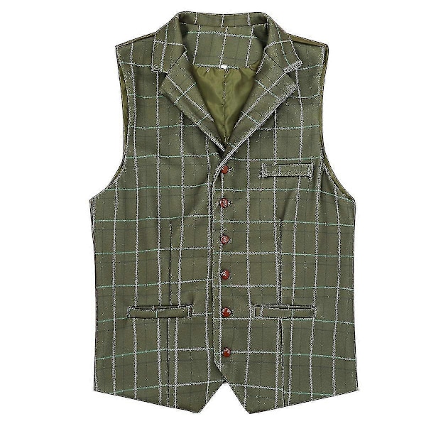 Rutig V-ringad väst för män, Slim Classic Vest (Ruipei)