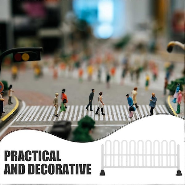 8 st Ställ Bord Trafik Vägspärrar Staket Modell Trafik Barrikader Staket Modeller