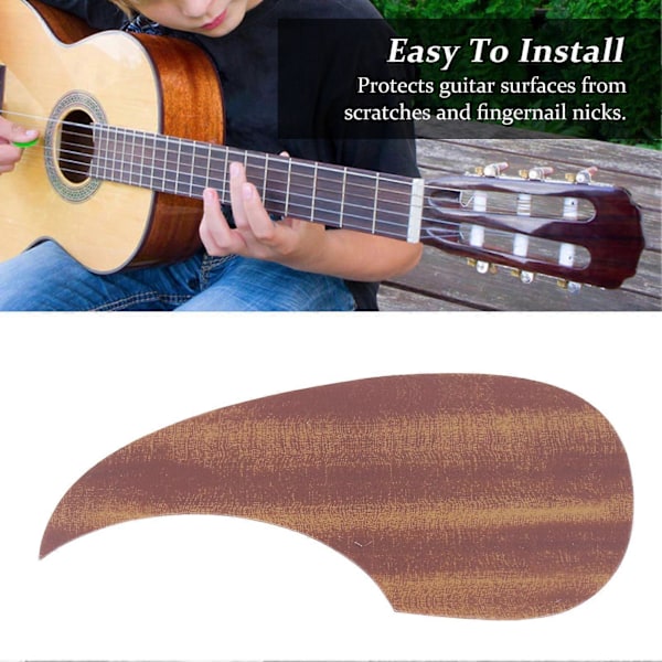 Plektrumskydd för Gitarr Träkornsfärg PVC Akustisk Gitarr Plektrumskydds Ersättning