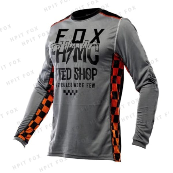 Sommar utomhus fritid sport landsvägscykel FOX långärmad cykel kläder T-shirt gray M