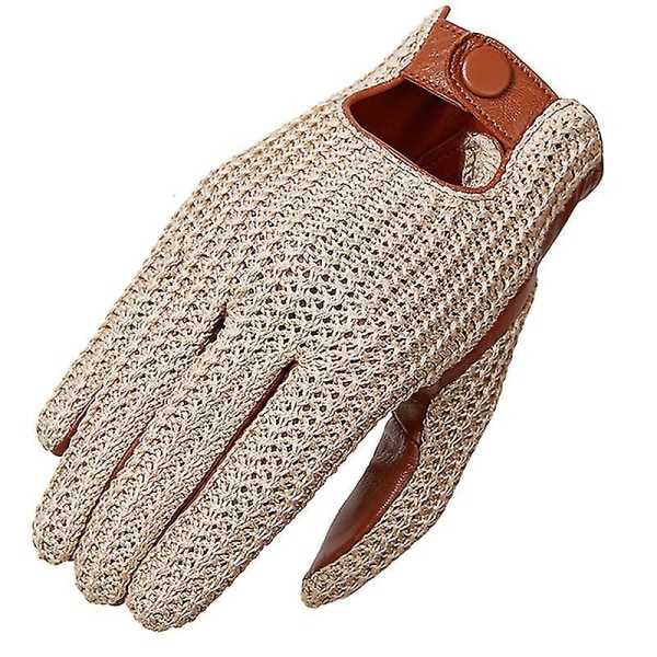 Evago pekskärmshandskar i äkta läder för män Halkfria motorcykel handskar i getskinn COFFEE XL