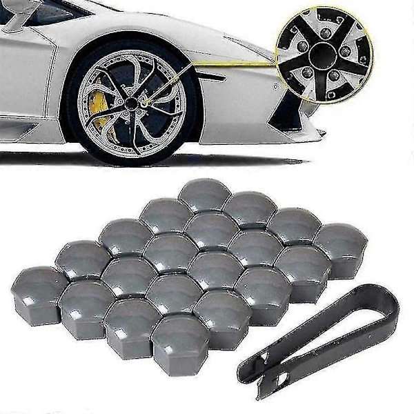 20 st 17mm/19/21mm Bilhjulsmuttrar ABS Auto Trim Däckhjulsmuttrar Skyddsskruvar Skydd