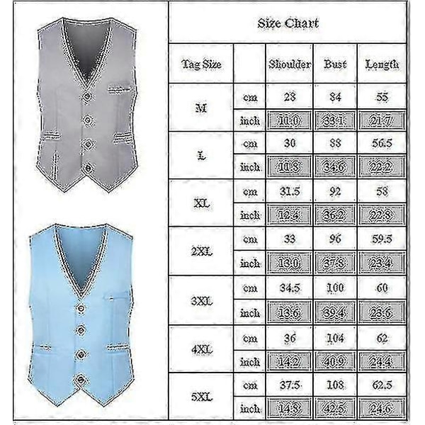 Herr Slim Fit Kostymväst Väst Casual Formell Enkelknäppt Gilet Khaki 4XL