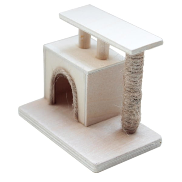 1:12 Mini Moderne Træ Skrabepæl Miniaturer Møbler Dukkehus Kæledyr Træ Skrabepæl