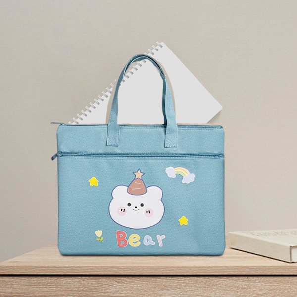 Lasten asiakirjalaukku kantokahvalla, söpö säilytyslaukku tiedoille, käsilaukku matkalle Blue Bear
