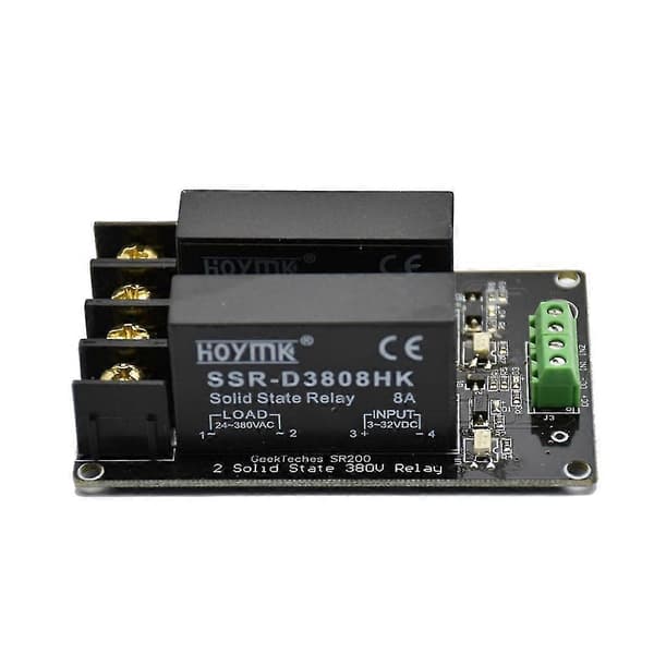 380v 8a 2-kanals SSR-kort Solid State Relämodul Hög Låg Nivå H-l Triggerkort D3808 Kontroll