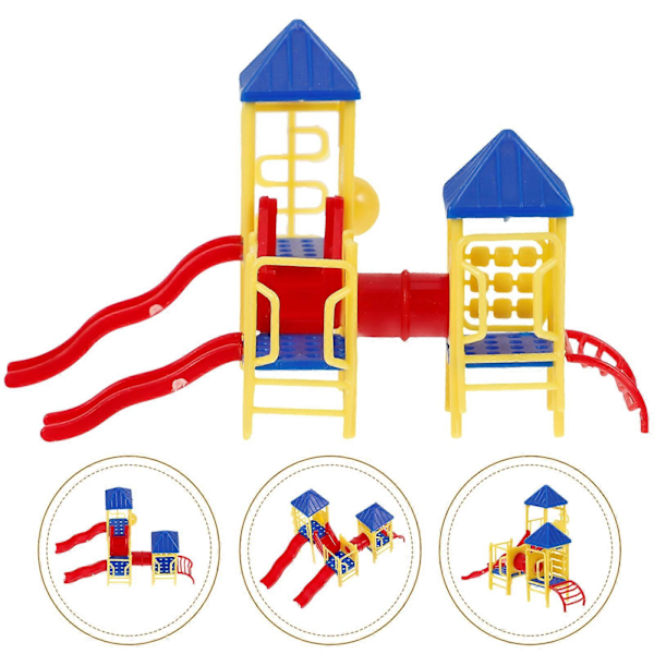 1 Set Mini Lekplatsmodell Mini Barnlekplatsmodell Miniatyr Sandbordsdekoration