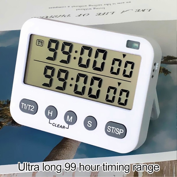 Dubbel Digital Timer Praktisk Batteridriven Timer Minnesfunktion Tidshanteringsverktyg för Hemmakök Sturdyiang