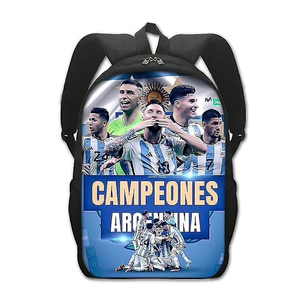 Superjalkapallotähti Leo Messi MM-kisat Suurikokoinen Polyesteri Kuormaa Vähentävä Reppu Opiskelijan Koululaukku style 1