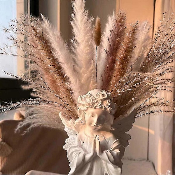 75 stk. Tørret Pampasgræs Dekoration, 44,5 cm Tørrede Blomster Til Boho Hjemmeindretning & Bryllup & Fest