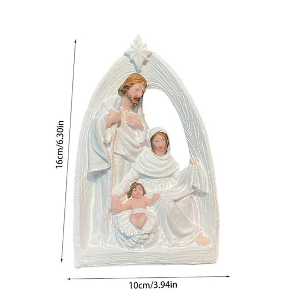 Pyhän Perheen Hartsi Figuriini Seimiasetelma Adventtipatsas Joosef Neitsyt Maria Jeesuksen Syntymä Veistos Koti Toimisto Työpöydän Koriste Ornamentti