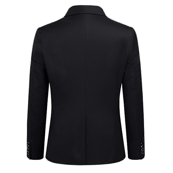 Miesten Puku Business Casual 3-osainen Puku Bleiseri Housut Liivi 9 Väriä Black M