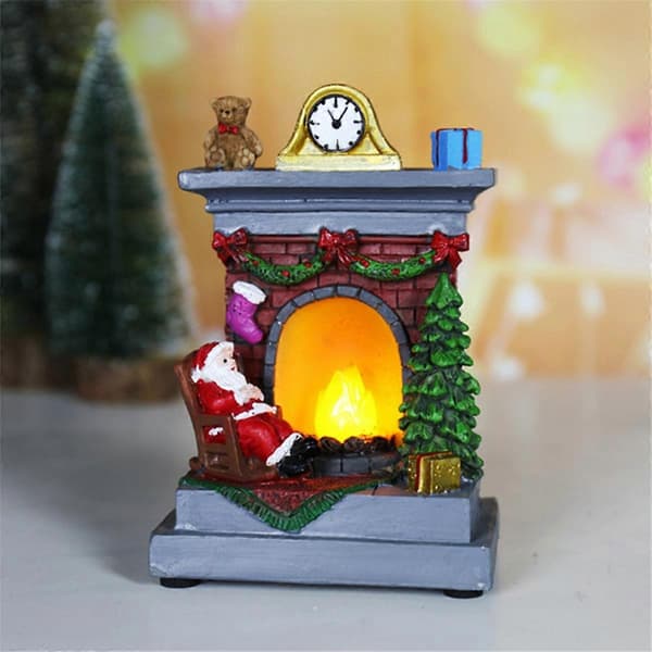 Lysende Julepynt Resin Hus Dekoration B