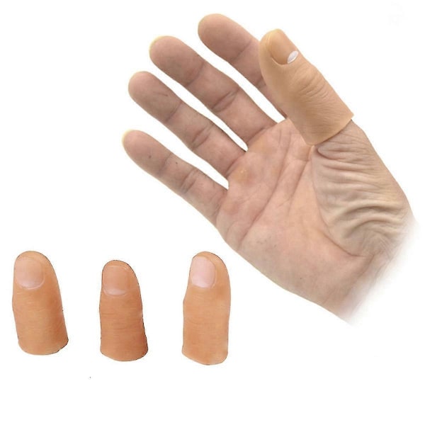 5st Simulerings Fingerhylsa Falsk Tummspets Finger Magi Skämt Trick Rekvisita Leksaker Med Kompression Gl
