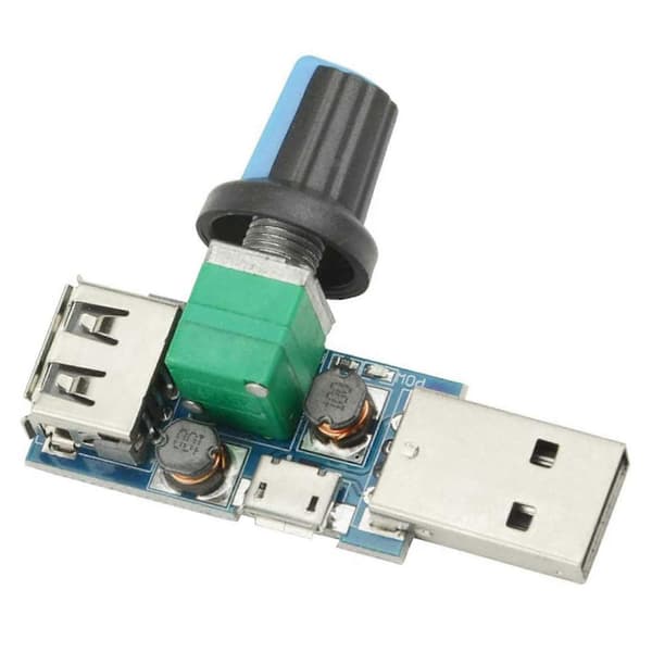 3st 5w USB Fläkt Luftvolym Hastighet Steglös Regulatormodul USB Hastighetskontroller DC 5v USB Hane Ingång