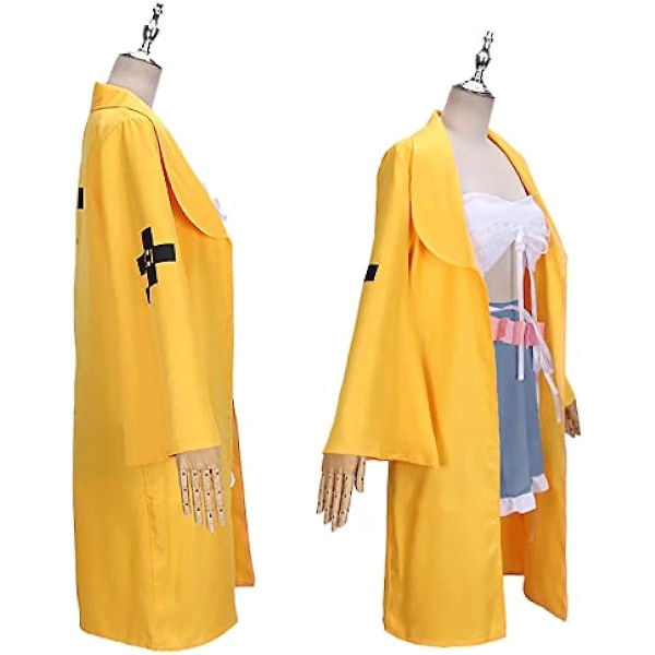 4-delat set Cosplay Kostym Anime Danganronpa V3 Angie Yonaga Uniform Outfits Kostymrekvisita för vuxna Lämplig för Halloween, scenlek, fest, yello S