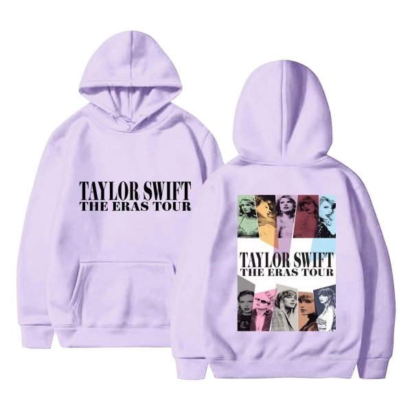 2024 Europeiska och amerikanska sångerskan Taylor nya modet taylor swift enkla printed europeiska och amerikanska huvtröja för män och kvinnor light purple M