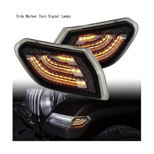 Sort LED Blinklys Side Foran Blinklyslamper Til Wrangler Jl Jt