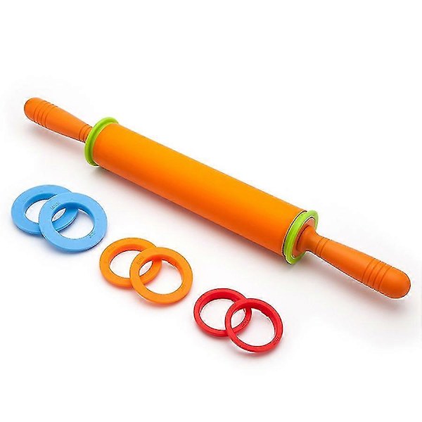 Non-stick Silikone Rullepind Dej med Justerbare Tykkelsesringe med 2mm 3mm 6mm og 10mm Justering