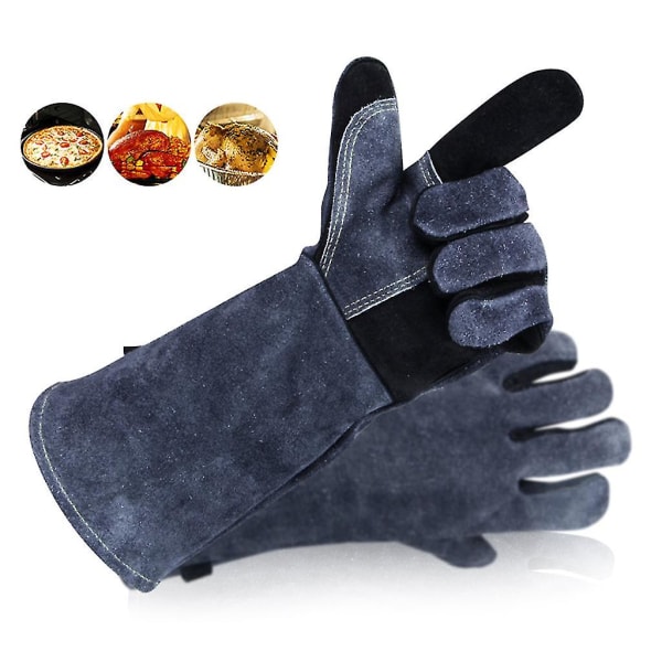Värme- och brandbeständiga handskar för svetsarbete Hemuppgifter Anti skållning Mjuk Grey