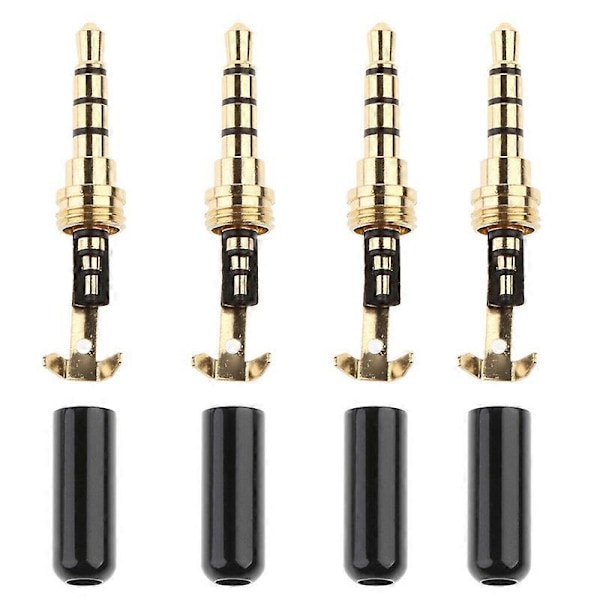 4 stk DIY 3,5 mm Jack Mann Hodetelefonplugg Konverter Adapter Reservedeler