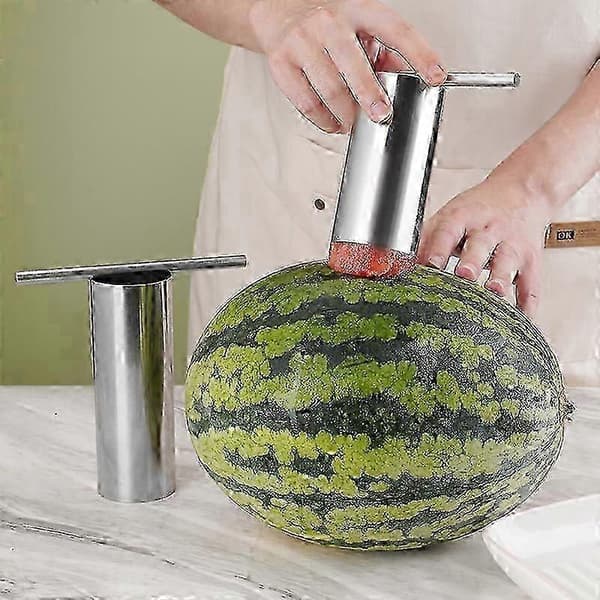 Vannmelon Puncher Cutter i rustfritt stål - Melonåpner med rund skive - Melonfjerner juicetilbehør