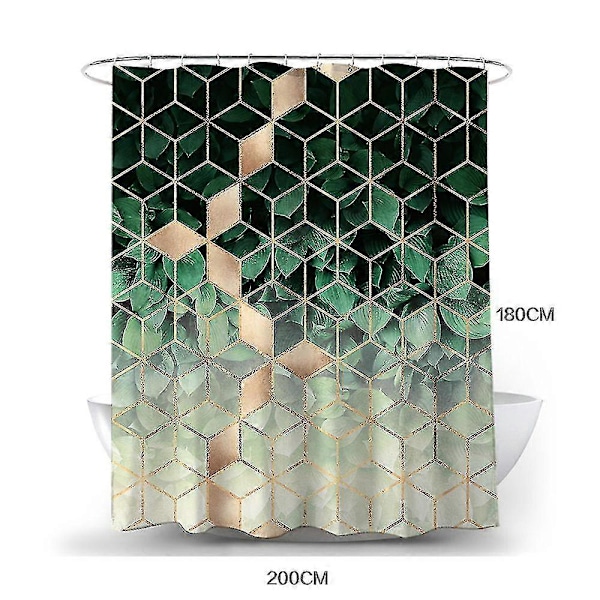 Moderne Badeværelse Vandtæt Bruseforhæng Farver Størrelser Tilgængelige Green 180x200cm