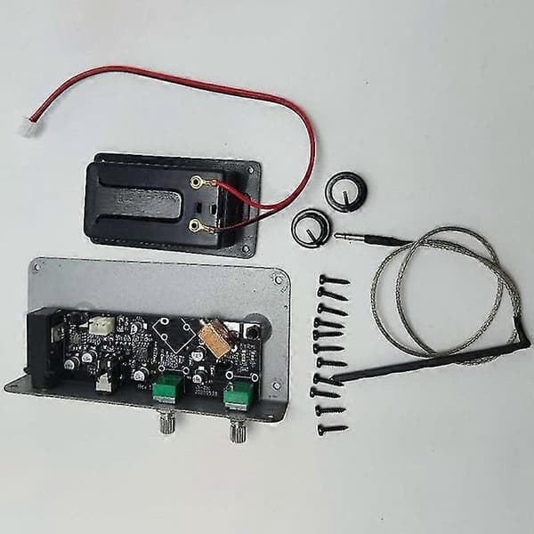 Aktiv Mute Gitarr Pickup 3,5 mm Utgångsplugg Pickup Med 9v Batterilåda Svart Tyst Gitarr