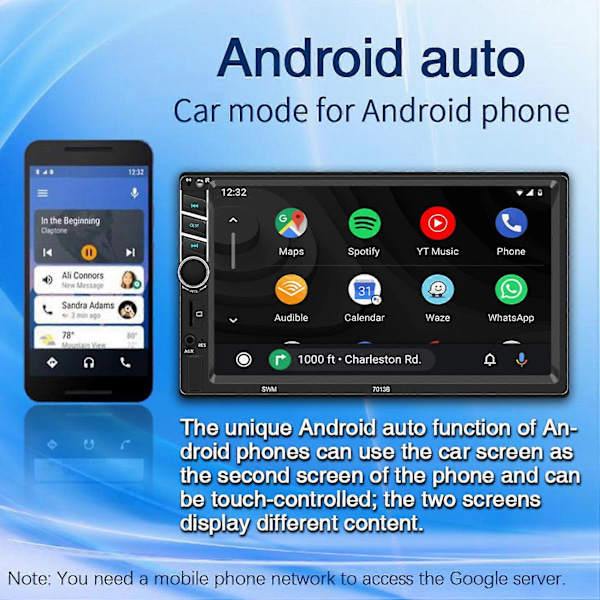 2 Din 7 tuuman autoradio autostereo Bluetooth Mp5-soitin Carplay Android Auto Usb Fm -kosketusnäytöllä