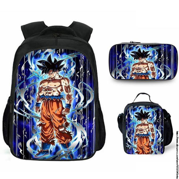 3 st 16 Tum Dragon Ball Goku Skolväska Barn Skolväska Multicolor 16inch double-deck