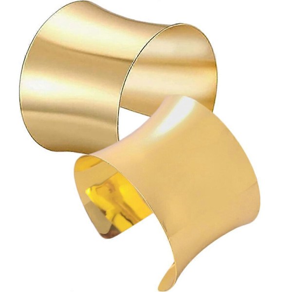 2 stk. Dame Manchet Armbånd Metal Armring Armbånd Dekoration Kvinde Brede Armbånd