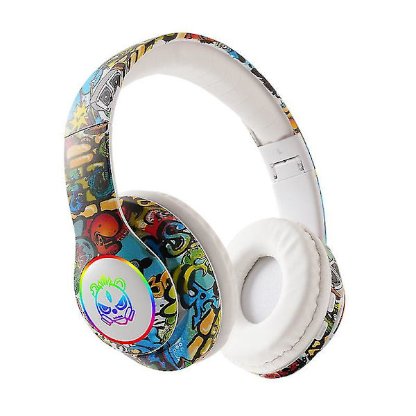 Bluetooth Headset Foldbart Trådløst Gaming Headset med Mikrofon white
