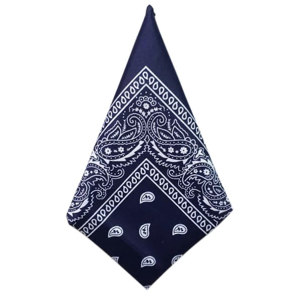 Set med 1 Marinblå Bandanas - Kashmir Bomullsscarf Säljs Styckvis