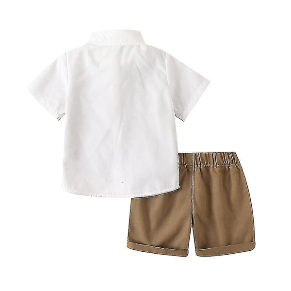 Pojkar Smoking Toddler Formella Kostymer Barn Slim Fit Kostym brown 90cm