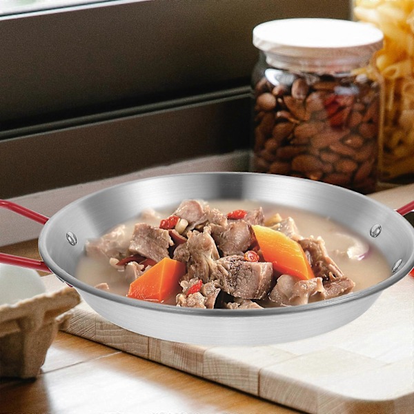 Stegepande i rustfrit stål Praktisk stegepande til stegt kylling og spaghetti Køkkenredskab til hjemmerestaurant (20 cm)
