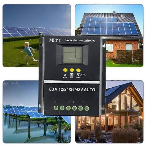 80a Mppt/pwm Solar Charge Controller 12v/24v/36v/48v Auto Controller Værktøj Solar Pv Batterioplader