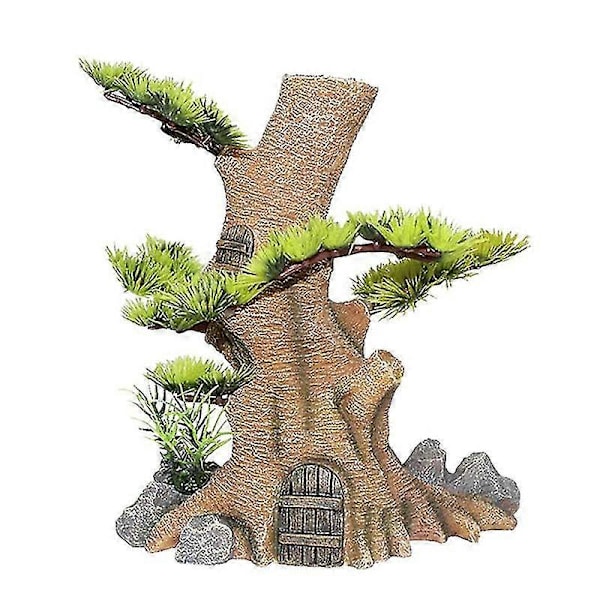 Akvarium Resin Træstamme Boble Dekorationer Akvarium Forfaldende Trærod Ornament Log Drivtømmer Be