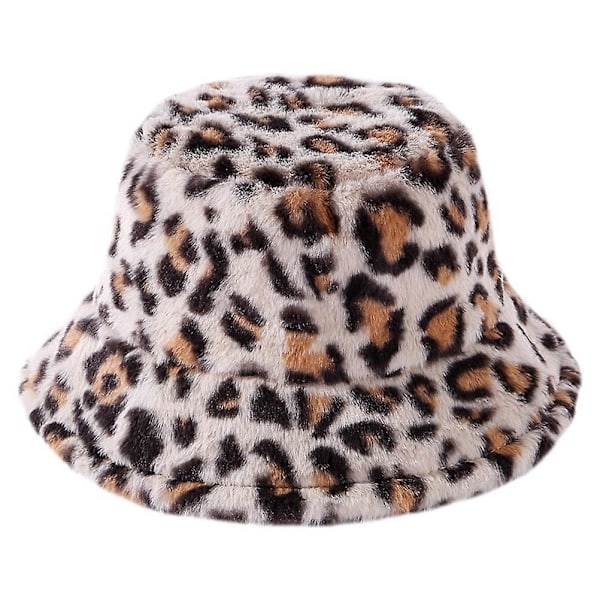 1st Mode Varm Fiskehatt Fluffig Höst Vinter Leopard Fiskare