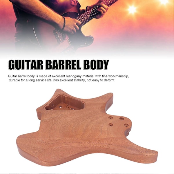 Gitar Kropp Uferdig Polert Mahogni DIY 6 Strenger Hodeless Elektrisk Gitar Deler