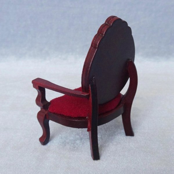 1/12 Dukkehus Møbler Miniature Udskåret Ferskenformet Stol i Træ Til DIY Dekoration Dukkehus Fu