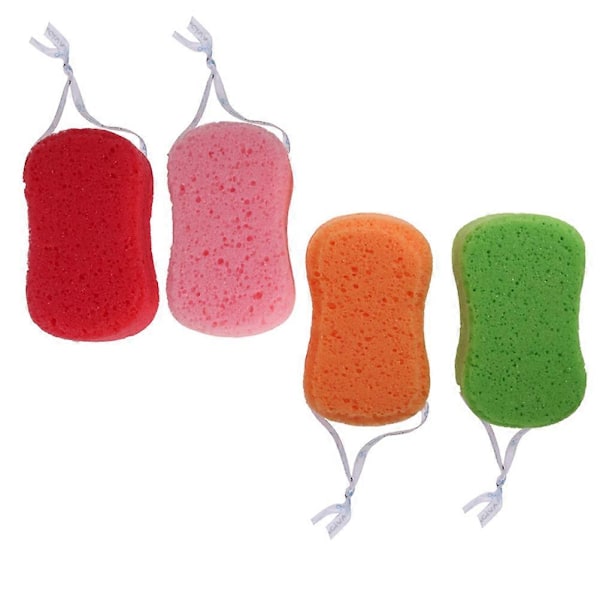 4 st Badsvampar Badskrubbar Badtillbehör (Slumpmässig Färg)