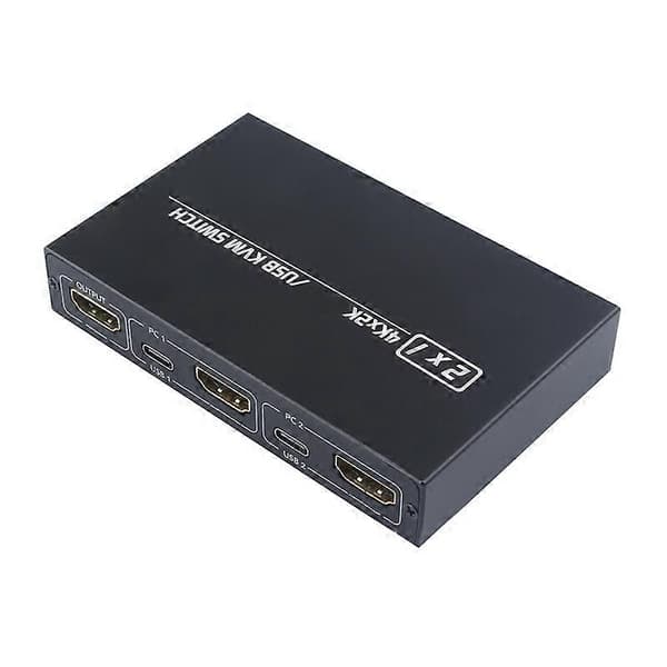 Switch Box Kompakt Storlek Överför Data Metall 2 i 1 USB HDMI Kabel KVM Switch för Hemmet