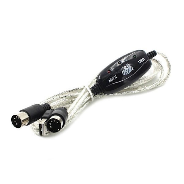2m USB MIDI Kabel Konverter Musikkredigering Keyboard Adapter Koblingsledning