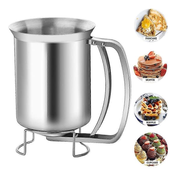 Pancake Dejdispenser i Rustfrit Stål, Tragtformet Kagedispenser til Cupcakes Muffins Vafler, Holdbart Køkkenredskab til Bageentusiaster