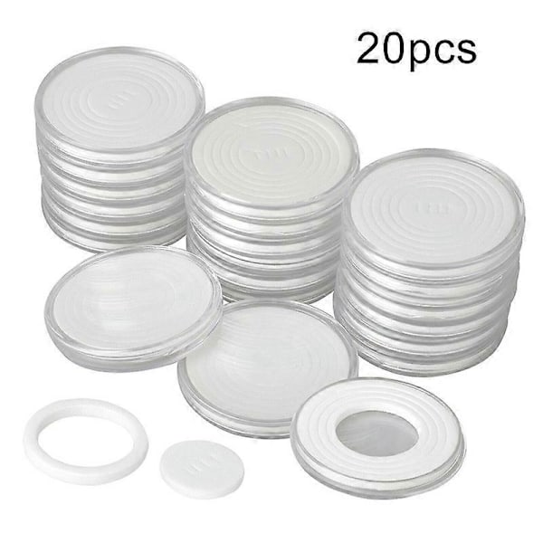 20 Set 46mm Myntkapsel Hållare Skydd Kollektion Klar Myntförvaringslåda för Prisutdelning