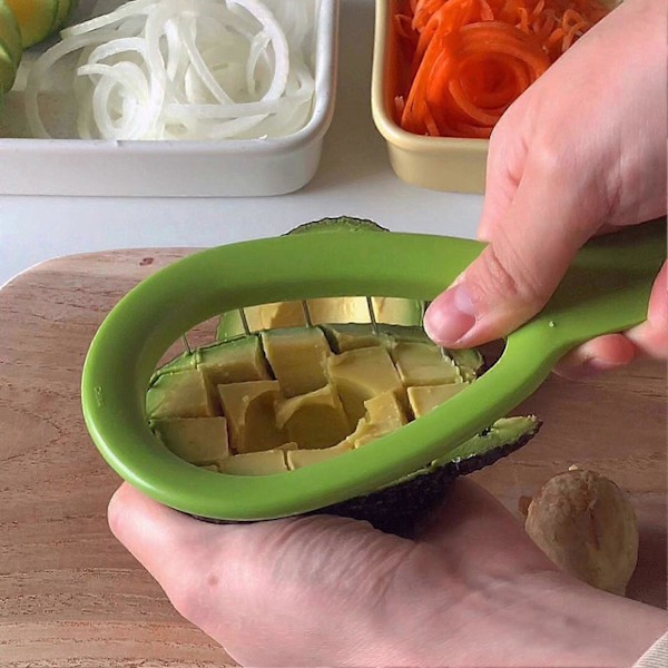 Avokadokutter Multifunksjonell Rustfri Stål Smørskreller Tråd Mango Kutter for Matlaging