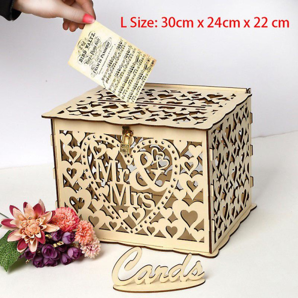 Bryllupsgjestebok Alternativ Bryllupsdekor Drop Heart Gjestebok Trehjerteformet Gjestebok Drop Box Borddekorasjon card box