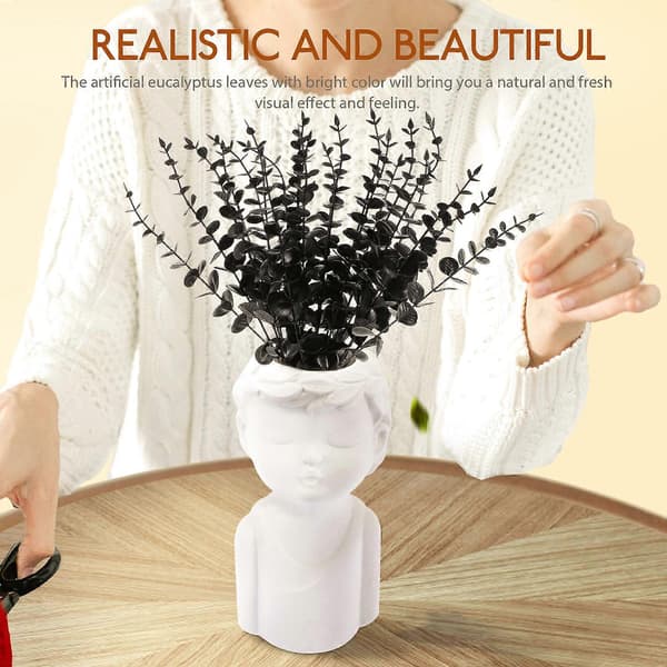 20 st Konstgjorda Eukalyptusstjälkar Blad Real Touch Faux Eukalyptusgrenar för Bröllopsfest