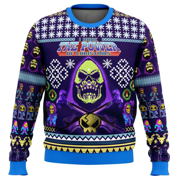 2024 Nya fashionabla höst- och vinterkläder för män och kvinnor HEYYEYA HE-MAN Ugly Christmas Sweatshirt Gåva Jultomten Pullover style 2 XL